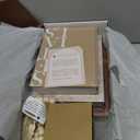 JULZEN Linen Decorative Books for Home Decor - Aesthetic Set of 3 Beige Fake Books for Coffee Table Decor with Faux Book Box Storage, Wood Knot & Bead Garland - Neutral Living Room Decoration