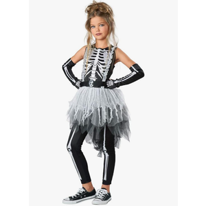 Seasons Halloween Girls Ghostly Skeleton Costume, Size S(4-6)