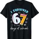 I Survived 67 Days of School Funny Meme Teacher Student T-Shirt