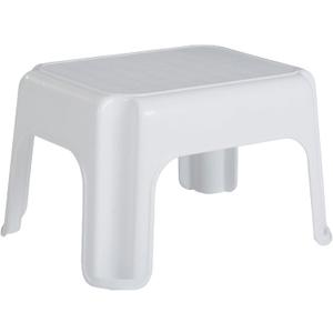 Rubbermaid Step Stool 9.5-Inch High White Plastic Small Single Step Stool for Kids/Adults in Home/Kitchen/Laundry/Garage/Bathroom