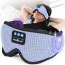 MUSICOZY White Noise Sleep Mask Headphones with 16 Soothing Sounds, Bluetooth Sleep Mask 3D Wireless Music Sleeping Headphones for Side Sleeper