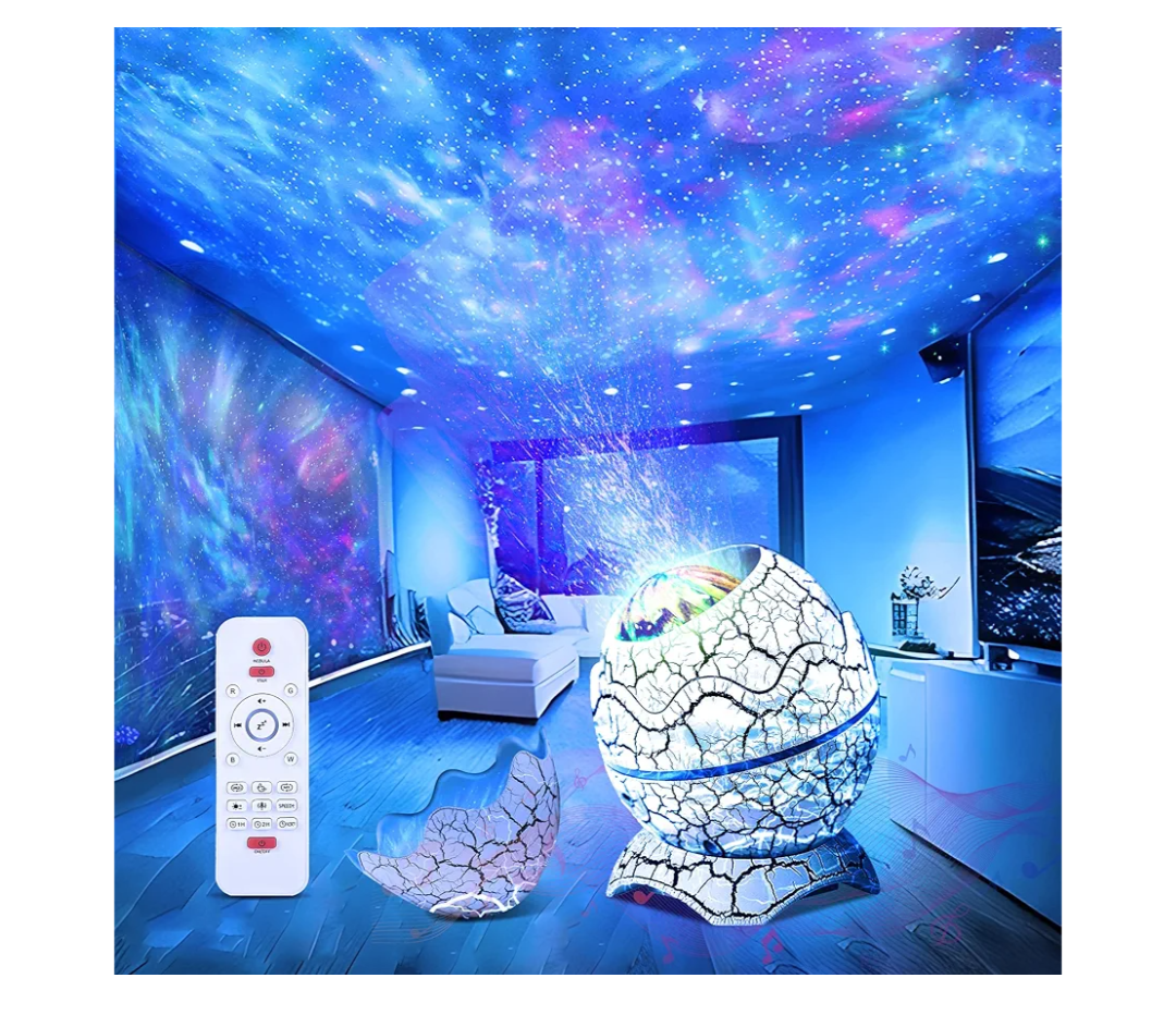 Dinosaur Egg Galaxy Star Projector Starry Light with Wireless Music Player, Night Light with White Noise, Nebula,Timer & Remote Control Best Gift & Decoration for Children's and Adults' Bedroom