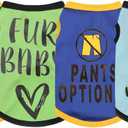 Elevate Your Pet's Seasonal Style with Playful Panache: 4-Piece Set of Dog Shirts Featuring Hilarious Printed Patterns for Airy Comfort in Summer and Fall Classic Set 2 Medium (M-(6~9lb) | Chest(~15.5"))