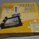 Puzzle Mat Roll Up for 3000 2000 1500 Pieces Jigsaw Puzzles, Large Portable Pad Table Non-Slip Board Saver Mats with 6 Sorting Trays, Inflatable Tube, 3 Straps, Keeper Storage Bag, Adults Gifts