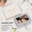 Prite Clear Makeup Bag Cosmetic Organizer Case Waterproof Travel Toiletry Bag Skincare Pouch with Golden Zipper(Grey) (Standard - Single Layer)