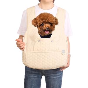 Dog Backpack Carrier for Small Dogs, Cat Carrier Sling, Front Facing Pets Chest, Adjustable Straps & Safety Lock, Hands-Free Dog Carrier, Gifts for Hiking, Biking & Daily, Fit 5-15 Lbs (Beige)