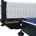 Professional Table Tennis Ping Pong Net Post Set Strength Screw Clamp with Net Clip Insert, 1.65 Inch Width Grip Holder, Tension and Height Adjustable Easy Set Up (Black)