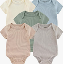 Kiddiezoom Newborn Baby Unisex Cotton One-Piece Bodysuits Baby Gift 3-Pack Baby Clothes (3-6 Months, Bds5325green)