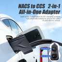 2026 new 2-in-1 NACS to CCS1/J1772 Adapter: 500A1000VDC & 80A250VAC Charge for Non-Tesla EVs, Compatible with Tesla Supercharger V3/V4, Destination & Mobile Chargers, IP65, Plug-and-Play.