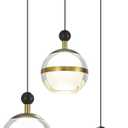 3-Light Modern Pendant Light Globe Pendant Lighting Fixtures,Clear Lampshade Small Pendant Lights Kitchen Island,Dimmable LED Hanging Light for Bedroom,Dining Room,Hallway