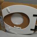 Mayfair Bennett Toilet Seat with Matte Black Hinges, Slow Close Wood Seat, Secure Metal Hinges, Easy Install, Made in USA, Elongated, White