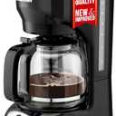 Mueller 12-Cup Drip Coffee Maker - Borosilicate Carafe, Auto-Off, Reusable Filter, Anti-Drip, Keep-Warm Function, Clear Water Level Window Coffee Machine, Kitchen Essentials & Accessories