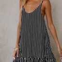 Qearal Womens Sundresses Boho Floral Printed Dress Summer Sleeveless Beach Mini Dress with Pockets (Black, M)