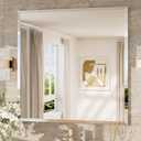 Beveled Bathroom Mirror Frameless Rectangular, Bathroom Vanity Mirrored with 1" Beveled Edge, Shatterproof Modern Frameless Mirror Rectangle for Living Room, Entryway, Restroom (45" x 44")