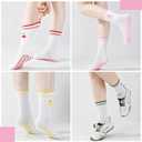 4 Pairs Cute Pilates Grip Socks for Women Yellow (Purple)