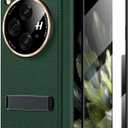 Case for OnePlus Open, Luxury Leather Case - Shockproof, Screen Protection, Stand Function, Durable, Stylish (Green, for OnePlus Open)