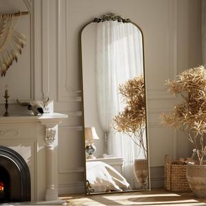BEAUTYPEAK 56"x21" Arch Mirror Full Length, Traditional Vintage Ornate Baroque Mirror, Hanging or Leaning for Entryway/Bathroom/Fireplace/Bathroom, Bronze