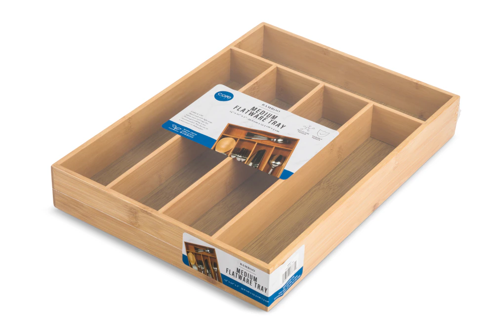 2 x Core Home Bamboo Medium Flatware Tray