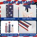 COCHIE 4th of July Decorations Set, Red White Blue Decor, Wooden Patriotic Memorial Day Tiered Tray Decor, Labor Day Decorations, Fourth of July Decoration for Home Office Table (Flag Retro)