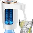 Water Jug Pump for 5 Gallon Bottle Portable Electric USB-C Charging Dispenser, Dual Powerful Motors, Fast Flow, Fits 2-5 Gallon Jugs Ideal for Home, Office, Camping, RV, White