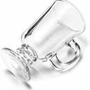 Set of 6 Clear Glass Goblet Mugs with Handles, 8 Oz - Perfect for Irish Coffee, Latte, Cappuccino, Smoothie and All Hot & Cold Beverages