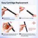 WRITECH Retractable Fountain Pen Set: Fine Nib Black Ink Pens Includes 5 Ink Cartridges Smooth Writing for Sketching Journaling Calligraphy Gift (Black)