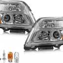 Headlight Assembly Compatible with GMC Terrain 2010 2011 2012 2013 2014 2015, Halogen Headlamp Replacement 84791974 84791975, Set of 2, Bulbs Included, Clear Lens Amber Reflector Pair