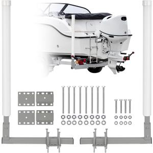 Adjustable 40" Boat Trailer Guide Poles, 2PCS Rustproof Galvanized Steel with PVC Protection, 43" Height, Flexible Installation for Easy Loading of Ski, Fishing & Sailboats