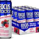 FOCUS FACTOR Energy Drink - 12 x 355ml Cans (Fruit Punch Flavour) - with Focus + Energy - Lightly Carbonated, Sugar Free, Low Calorie with Vitamin B6 & Vitamin B12