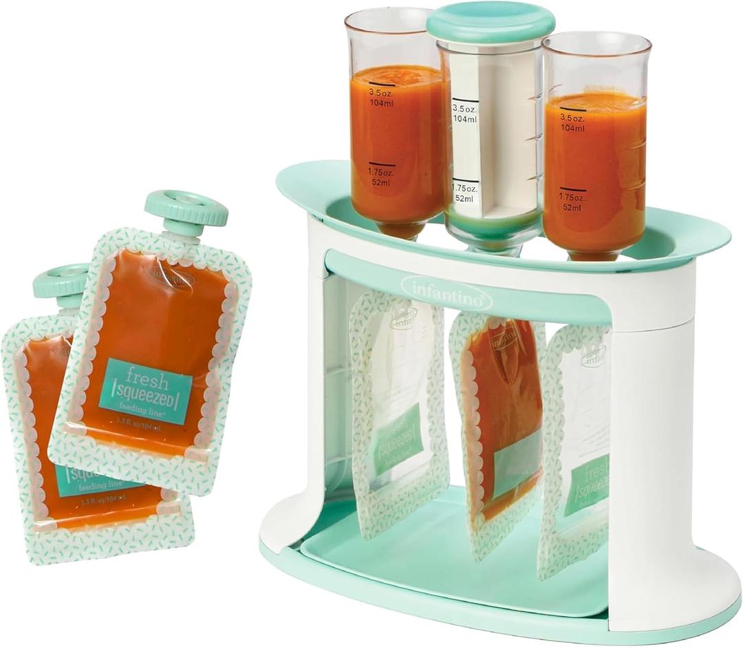 Infantino Squeeze Station for Homemade Baby Food, Pouch Filling Station for Puree Food for Babies and Toddlers, Dishwasher Safe and BPA-Free, Squeeze Station V2