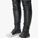 MOFEEDOUKA Thigh High Boots for Women Flat Over The Knee Round Toe Booties, Size 4