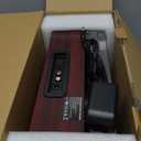 Vinyl Record Player Bluetooth Belt-DriveTurntable with Built-in Speakers, RCA Line Out AUX in Headphone Jack,3-Speed,Brown