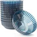 Exquisite Blue Plastic Bowls Disposable - 16 Oz - 20 Count - Disposable Soup Bowls - Great for Weddings Parties And Formal Occasions