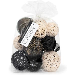 ANDALUCA Decorative Balls Bag Bowl Filler Home Decor (Black & White)