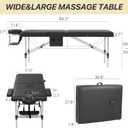 KCC Memory Foam Massage Table Premium Portable Foldable Massage Bed Height Adjustable, 84 Inches Long 28 Inchs Wide Home Salon Spa Bed Tattoo Table with Accessories &Carrying Case, Easy Set Up, Aluminum Leg
