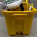 Side Press Wringer Combo Commercial Mop Bucket on Wheels, 35 Quart,Yellow, Including Commercial Mop and Rubber Gloves