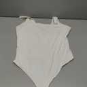 SUUKSESS Women Sexy Square Neck Thong Bodysuit Backless Sleeveless Tank Tops, Size XL, Milky White