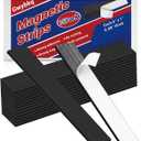 Magnetic Strips 15 Pack Flexible Magnetic Tape with Adhesive Backing Magnet Strips (Each 6" x 1", 0.08" Thickness) Heavy Duty and Strong Magnet Tool