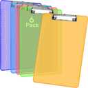 Dynta Plastic Clipboards A4/Letter Size 8.5x11 Clear Colored Clip Boards Hanging Hard Board for Outdoors Indoors Painting Note-Taking Writing Pads Document Storage 6 Pack