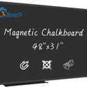 XBoard Magnetic Chalkboard 48 x 31 inch Chalk Board/Black Board, Black Aluminium Frame, Display Collections