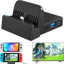 Docking Station for Nintendo Switch/Switch OLED, Ponkor Charging TV Dock, Portable Adapter Charger with USB 3.0 for Nintendo Switch Dock(No Cords)