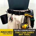 [MAGG HEVI] Tool Holster - Self Locking Multi Tool Holder - Improve The Way You Carry Your Power Drill, Driver, Multitool, Pneumatic, Multi-Tool and More on Your Belt (Quick-Change Extension)