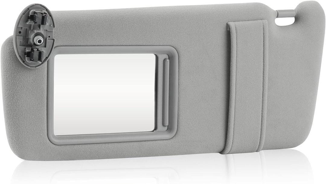 Gray Driver Left Side Sun Visor Replacement Compatible with 2007 2008 2009 2010 2011 Toyota Camry Without Sunroof Replace 74320-06780-B0, 74320-33B81-B0 (Grey)
