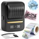 NDYIN Label Makers, Label Maker Machine with Tape, Bluetooth Label Maker, Portable Thermal 2 Inch Label Printer for Small Business, Barcode, Address, Logo, Clothing, Sticker Printer for Phones & PC