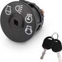 Lawn Mower Starter Ignition Switch with Key 7 Terminals for Husqvarna Sears Craftsman John Deere Parts, 4 Position Ignition Starter Switch Compatible with 175566 175442 GY20074 and More