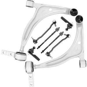 Front Lower Control Arms with Ball Joint for Nissan Altima 2002-2006 for Nissan Maxima 2004-2008 Front Sway Bars End Link + Tie Rods End Suspension Kit K620167 K620166 K90352 K90353 EV427 8pcs