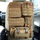 Universal Tactical Seat Back Organizer Vehicle Molle Panel Organizer Storage Bag with 5 Detachable Molle Pouch for All Vehicel Such as Jeep,Truck,SUV, Car, Ford,Chevy etc (A model-Khaki)