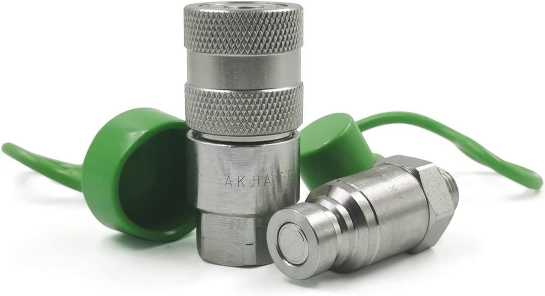 1/4" body size Flat Face Quick Coupler Male Thread 9/16-18 UNF male coupler 1/4" NPT female coupler for portable car lifting