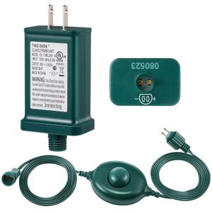 Meonum 29V LED Power Supply with Foot Switch, UL Listed Transformer Replacement Class 2 Power Supply, Low Voltage Transformer US Plug Adapter for Christmas Tree Light(TS-18WL29V)