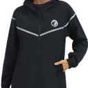 SEXYWG Rain Coats for Women Light Weight Rain Jackets Travel Raincoat Packable Waterproof Jacket with Hood for Spring Hiking (Small, Black-pattern)